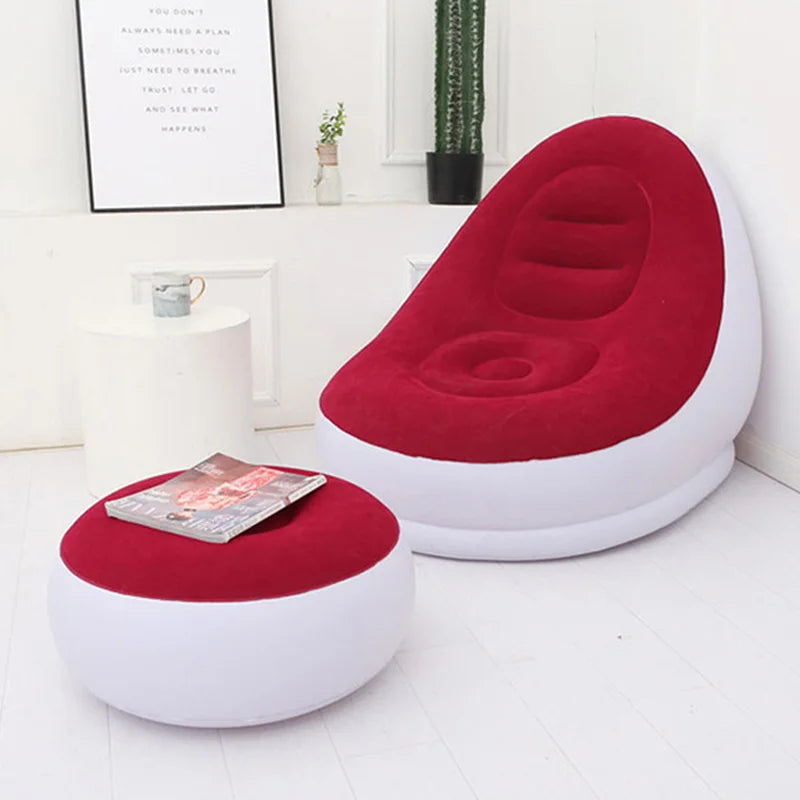 Inflatable Lazy Sofa Chair - Foldable Sofa With Slip-On Lunch