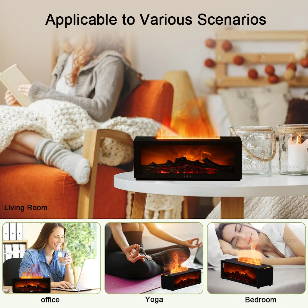 Automatic Fragrance Diffuser Humidifier Flame With LED Lights