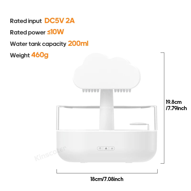 Rain Clouds Aroma Raindrops Air Humidifier Ultrasonic Sprayer