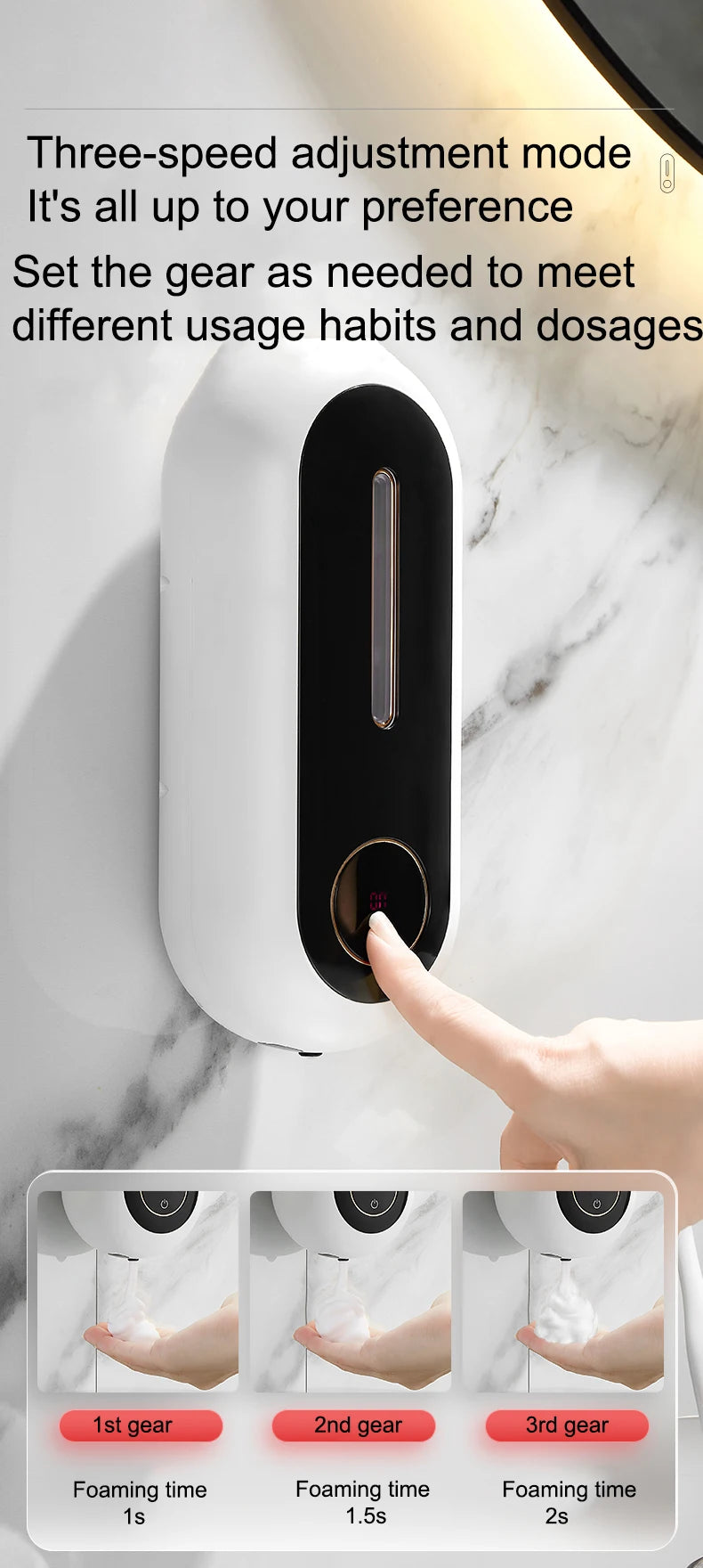 Automatic Foam Soap Dispenser Touchless Smart Sensor Wall Mounted