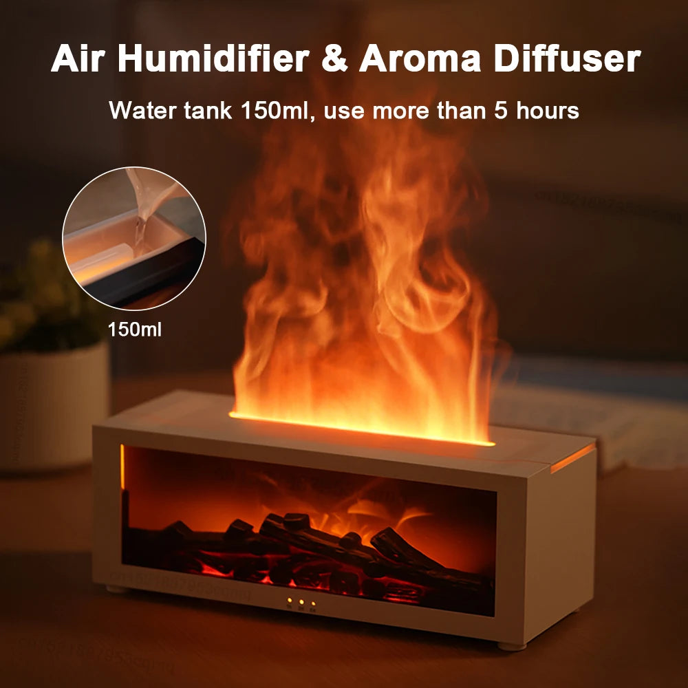 Automatic Fragrance Diffuser Humidifier Flame With LED Lights