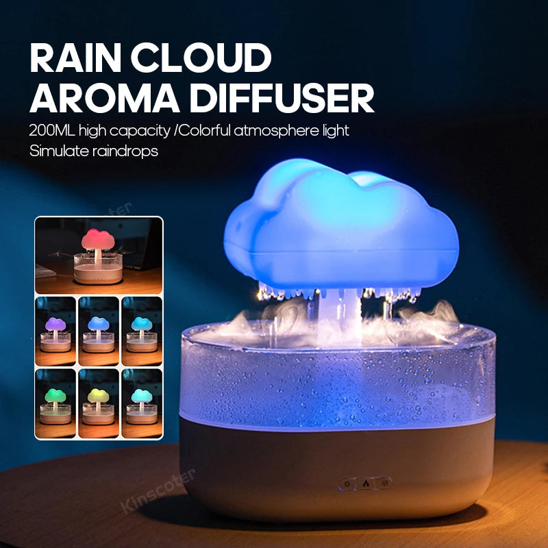 Rain Clouds Aroma Raindrops Air Humidifier Ultrasonic Sprayer