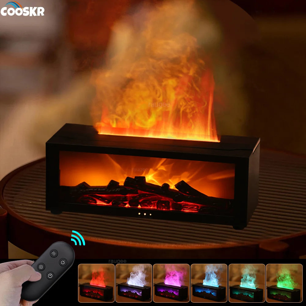 Automatic Fragrance Diffuser Humidifier Flame With LED Lights