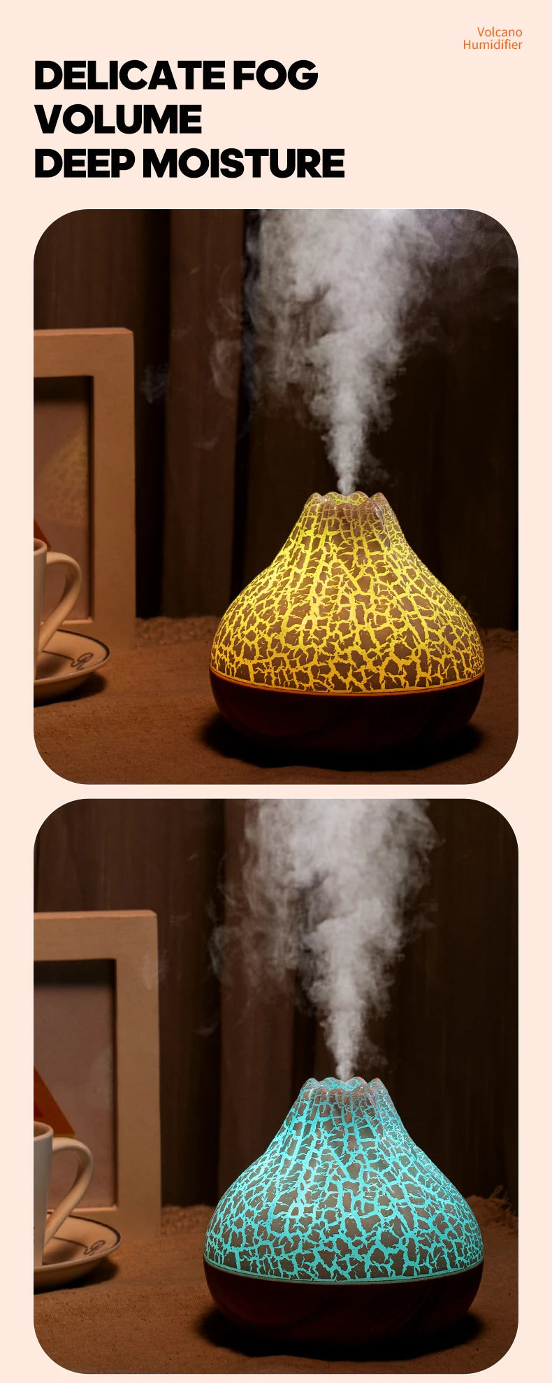 Volcano Air Humidifier Desktop Water Mist