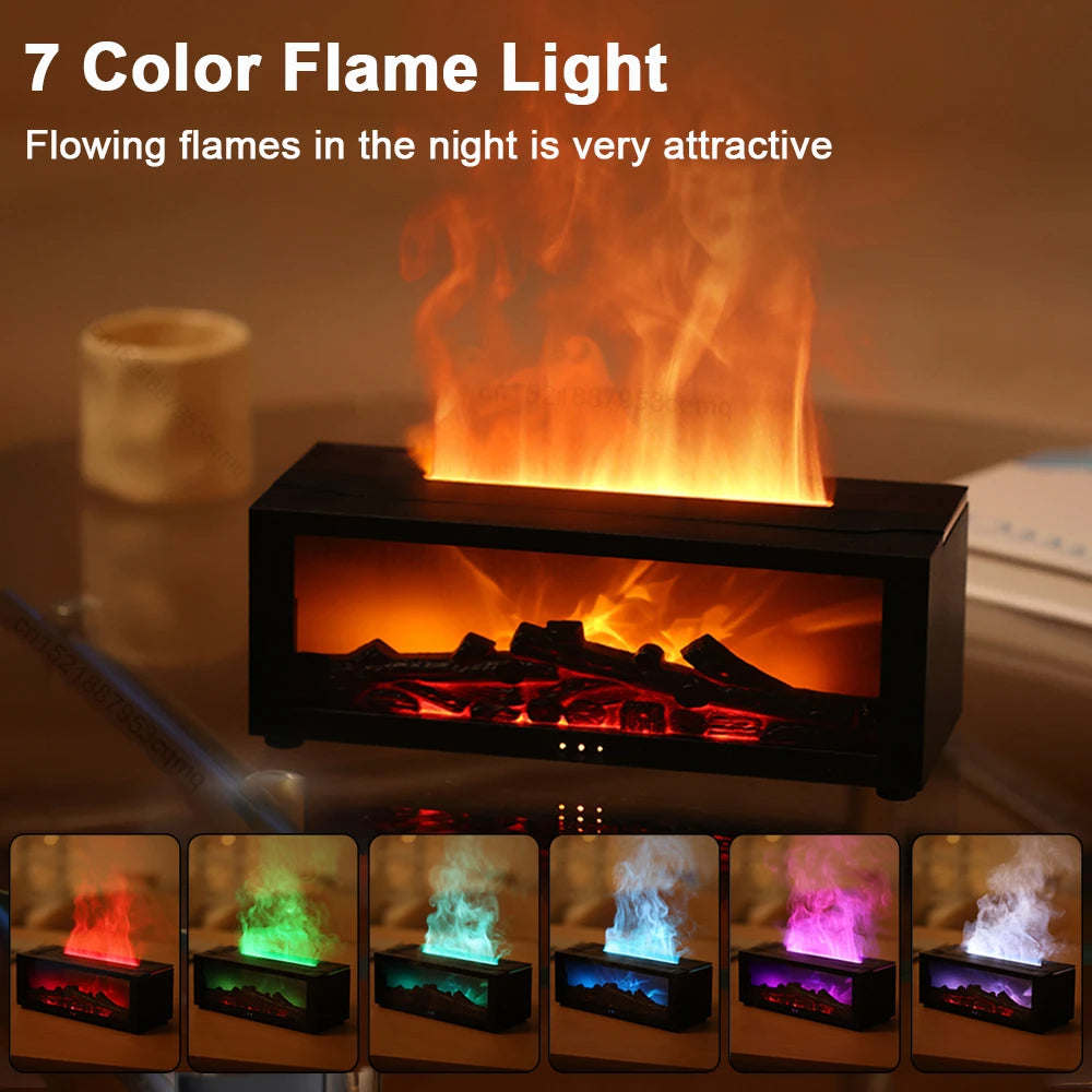 Automatic Fragrance Diffuser Humidifier Flame With LED Lights