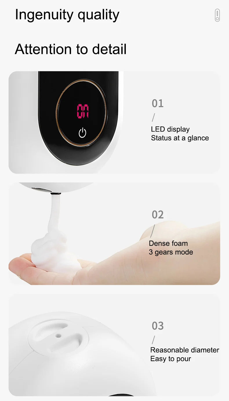 Automatic Foam Soap Dispenser Touchless Smart Sensor Wall Mounted